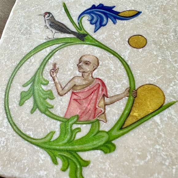 Set of 4 Unique & Gorgeous Gutenberg Museum Marble Tiles Coasters/Decorative Art - Picture 2 of 9